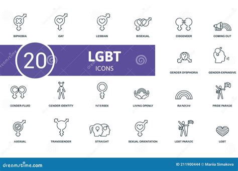 Lgbt Icon Set Contains Editable Icons Lgbt Theme Such As Gay Bisexual Coming Out And More