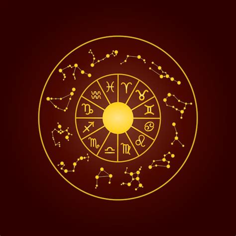 Rueda de astrología signos del zodiaco Vector Premium