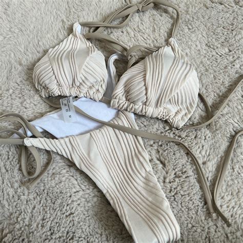 Shein Beige Bikini Size M Bikini Bottoms Are Brand Depop