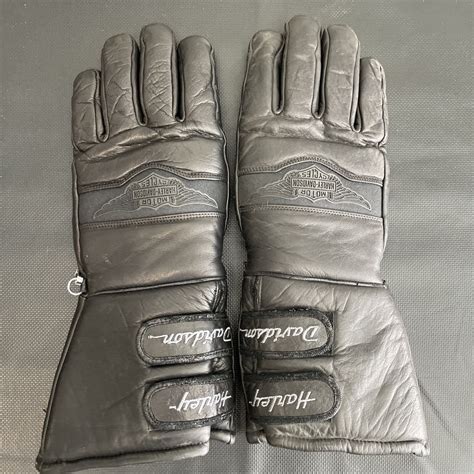 Harley Davidson mens leather gloves Medium Double Str… - Gem