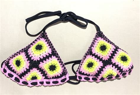 Wild Fable Crochet Triangle Bikini Top Neon Yellow Bl Gem