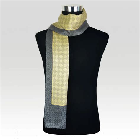 Клетчатый принт галстук мужской двухслойный шелк атласный шейный платок ...