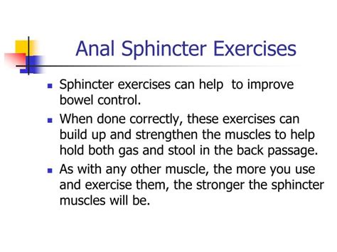 Ppt Anal Sphincter Exercises And Correct Defaecation Powerpoint