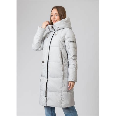 Пуховик зимний женский серый с капюшоном Peercat К677 - купить в Marigo ...