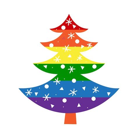 Arbre De No L Lgbt Avec Arc En Ciel Et Symboles Gay Vector Illustration Plate Vecteur Premium