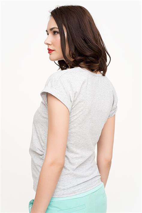 Футболка для беременных серая с принтом интернет магазин Happy-Moms.ru