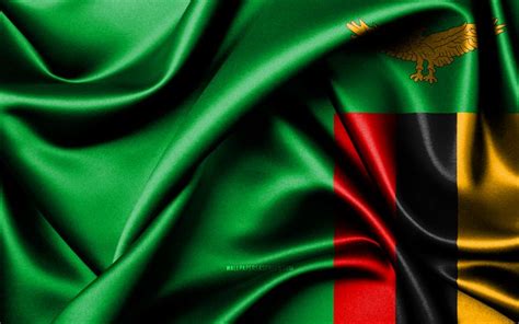 Zambian Flag 4K African Countries Fabric Flags Day Of Zambia Flag