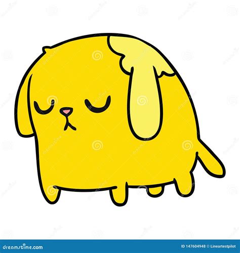 Cartoon Of Cute Sad Kawaii Dog Stock Vector Illustration Of Hand