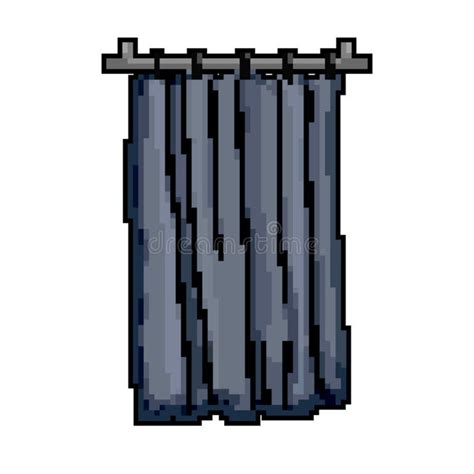 Bath Shower Bathroom Curtain Game Pixel Art Vector Illustration Stock