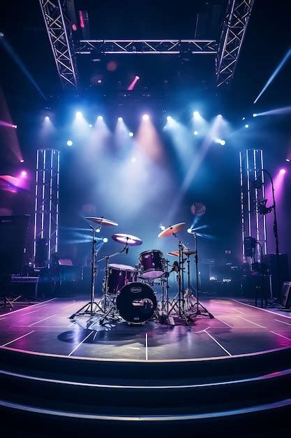 Premium Photo Rock Concert Backdrop Stage Lights And Crowd Background