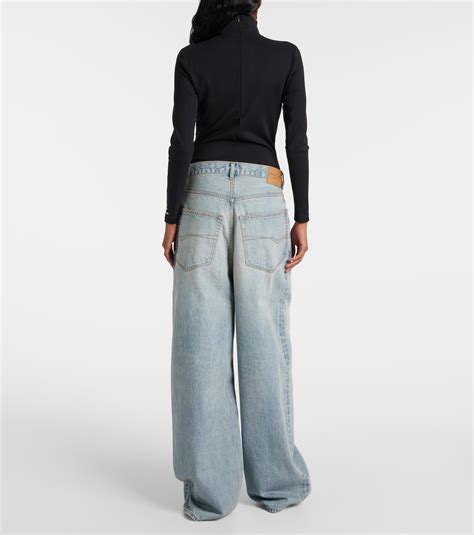 Mid Rise Wide Leg Jeans In Blue Balenciaga Mytheresa