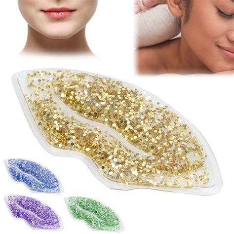 Colors Hot Cold Compress Lips Ice Pack Glitter Sequins Cooling Therapy Lip Gel Pack For Reduce