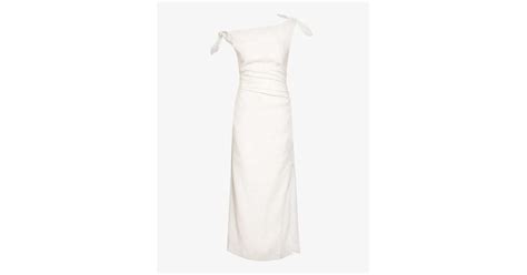 Sir The Label Bettina Off The Shoulder Linen Midi Dress In White Lyst