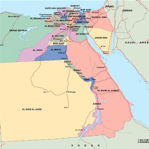 Egypt Political Map Vector Eps Maps Eps Illustrator Map Vector