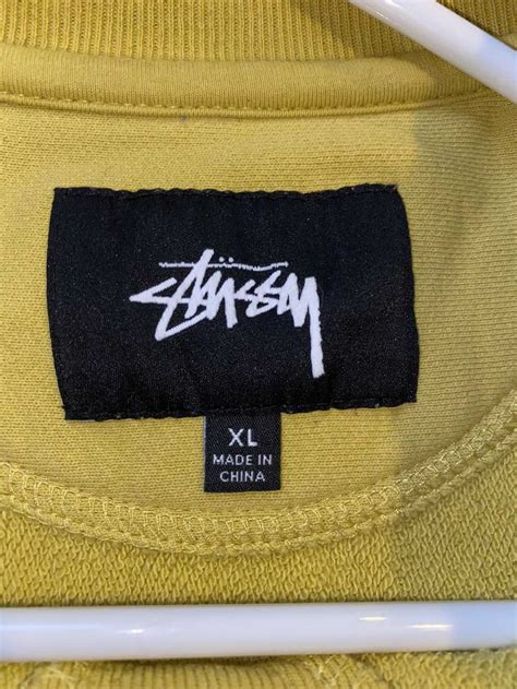 Streetwear Stussy St Ssy Logo Yellow Crewneck Sweat Gem