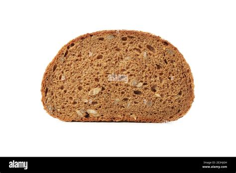 slice  rye bread isolated  white background stock photo alamy