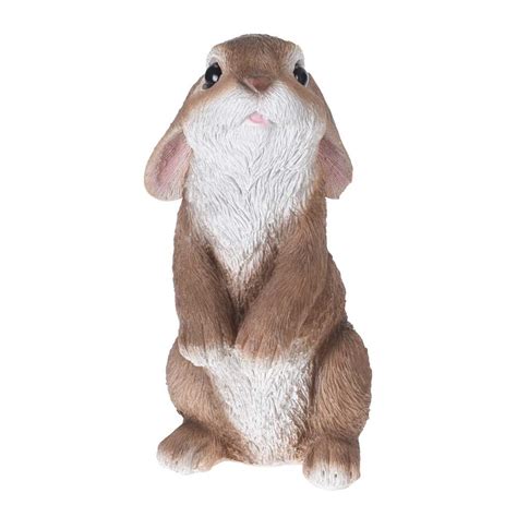 Figurka ogrodowa królik stojący brąz