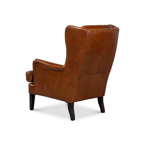 wingback leather chair chairish