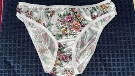 Vintage Floral Roses Shiny Satin Polyester Bikini Sissy Panties Petra Fashions EBay