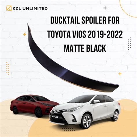 Ducktail Spoiler For Toyota Vios 2019 2022 Pre Primer Or Matte Black