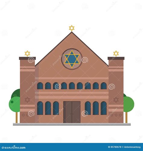 Cute Cartoon Vector Illustration Of A Synagogue Stock Vector