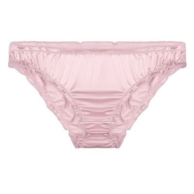 Agnes Orinda Women Plus Mid Rise Frill Trim Elastic Waist Satin Bikini Pink Large Target