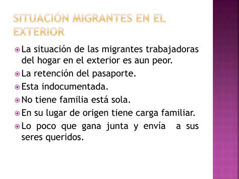 Ppt Situacion De La Migracion De Las Trabajadoras Del Hogar