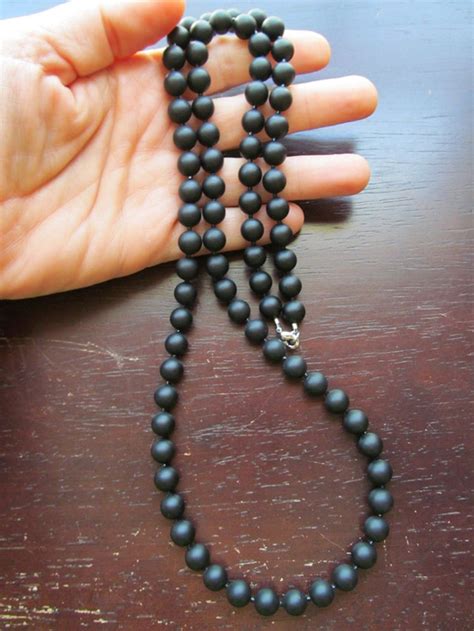 Black Matte Onyx Necklace For Men Mm Beaded Necklace Etsy