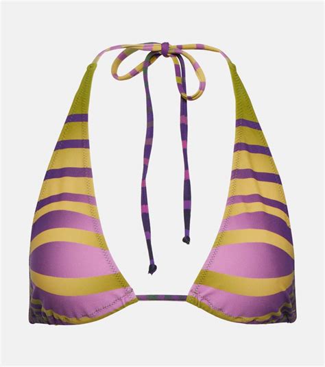 Printed Triangle Bikini Top In Multicoloured Jean Paul Gaultier Mytheresa