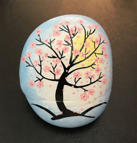 Painted Rock Cherry Blossom Tree Painted Rocks Cherry Blossom