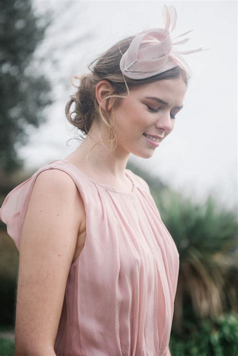 Simple Nude Wedding Headpiece With Feathers Art Deco Inspired Etsy