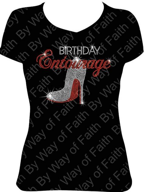 Birthday Entourage Heel Bling Rhinestone Shirt Birthday Crew Birthday