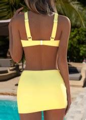 Mid Waisted Floral Print Light Yellow Bikini Set Modlily Usd