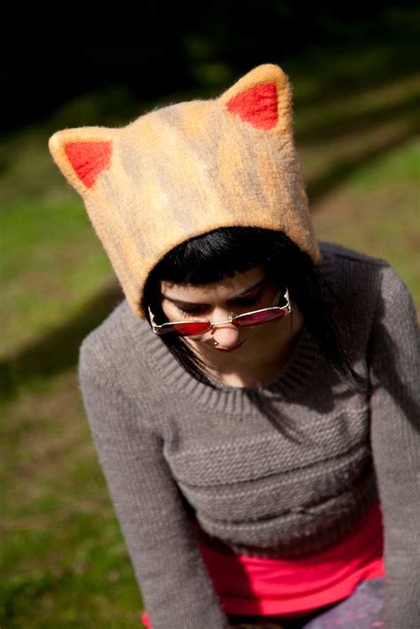 Felt Handmade Cat Hat Pink Pussy Cat Hat Custom Color Cat Etsy