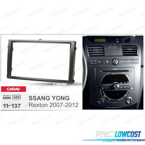 Moldura Adaptador Preto Para Radio Din Ssangyong Rexton