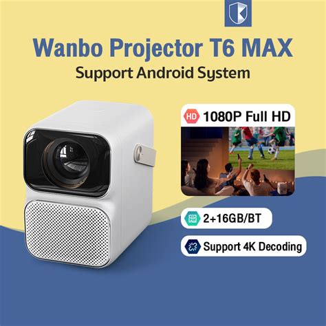 Jual Wanbo T6 Max Smart Projector 1080P 650ANSI Lumens Android 9