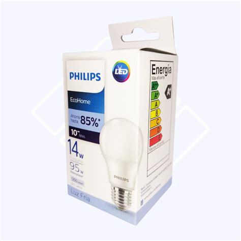 Focos Led Ecohome luz fría Philips 14W Distribuidores Eléctricos Callupe