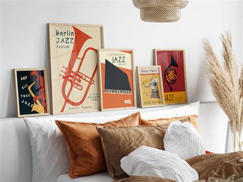 Jazz Festival Poster Set, Vintage Jazz Art Prints, Music Festival Wall