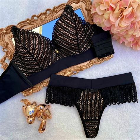 Conjunto Em Renda E Fundo Nude Shopee Brasil