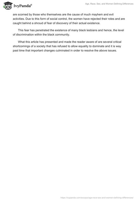 Age Race Sex And Women Defining Differences Words Critical Writing Example