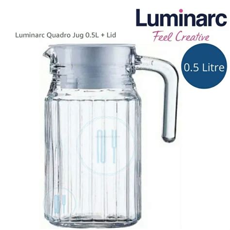 Luminarc Jug Quadro 0 5L With Lid Cold Hot Teko Glass Jag Air Kaca Water Pitcher Shopee Malaysia