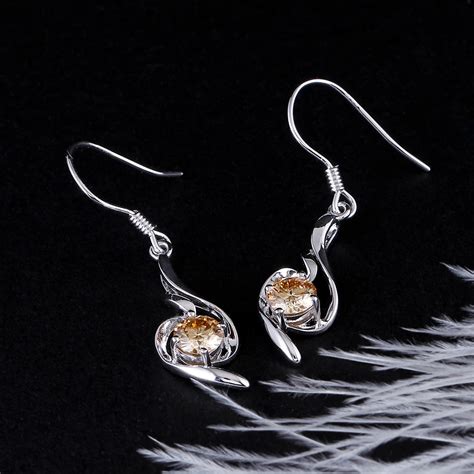 DovEggs Стерлинговое Серебро 925 пробы 5 мм 0.5CT чай Желтый цвет ...