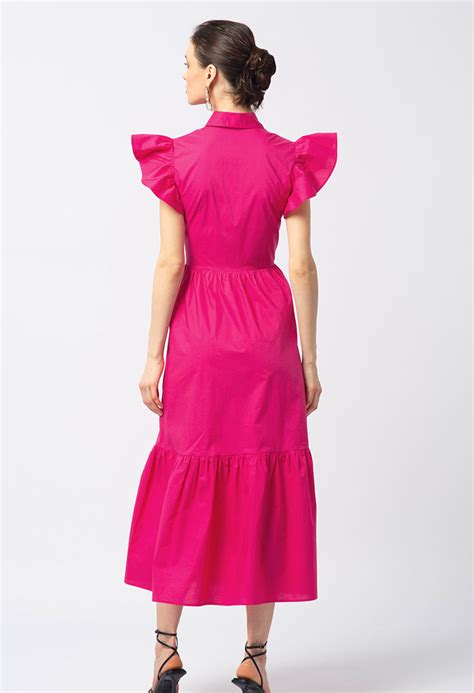 Sukienka z bawełny w kolorze fuksja Latina fuksja KOLEKCJA S S SUKIENKI ZOBACZ WSZYSTKIE