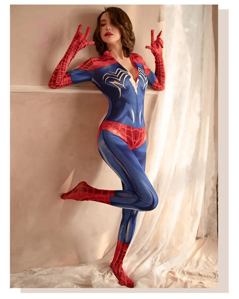 US 6 45 Spider Man Sexy Uniform Sexy Tight One Piece Erotic Lingerie Open Crotch Costume