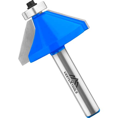 Фреза кромочная конусная с подшипником, хвостовик 8 мм, d-40 мм, h-18 ...