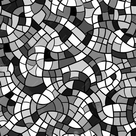 Premium AI Image | A black and white mosaic tile pattern with a black ...