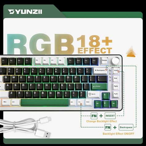 Yunzii B Pro Tri Mode Hot Swappable Rgb Backlit Mechanical Keyboard Milk Switch Shopee