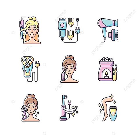 Skincare Routine Rgb Color Icons Set Fashion Gadget Logo Vector ...