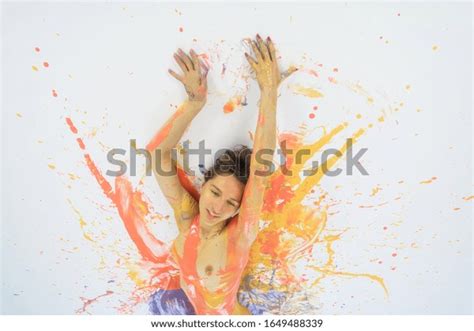 Top View Naked Woman Spray Paint Stock Photo Shutterstock