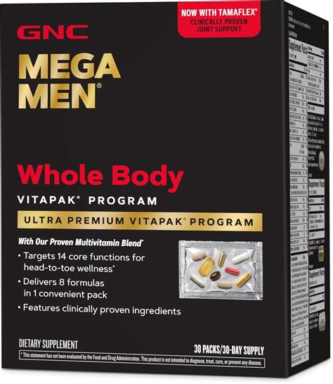 Amazon.com: GNC Mega Men Whole Body Ultra Premium Vitapak Program, Best